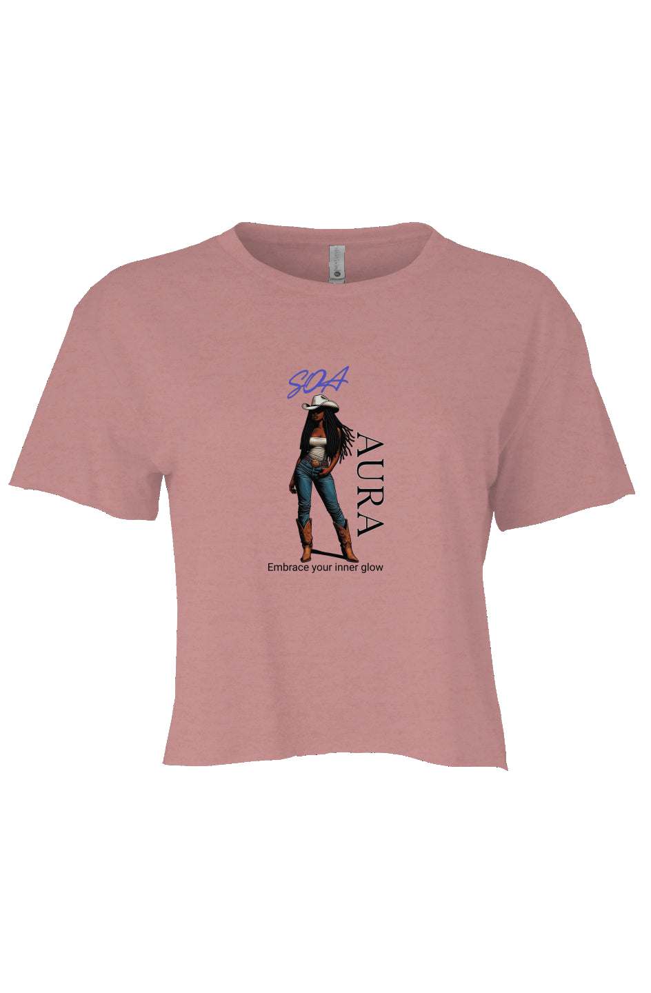 SOAura Women's Cali Crop pink crop top with graphic print and relaxed fit