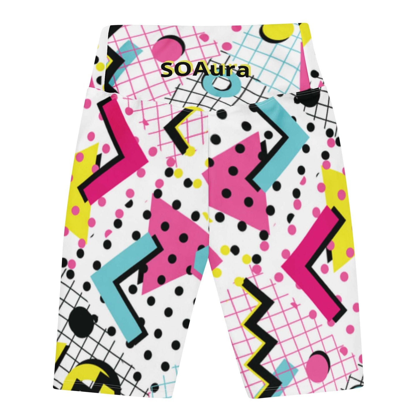 SOAura 90's inspired high-waisted biker shorts with butt-lifting cut and back pocket