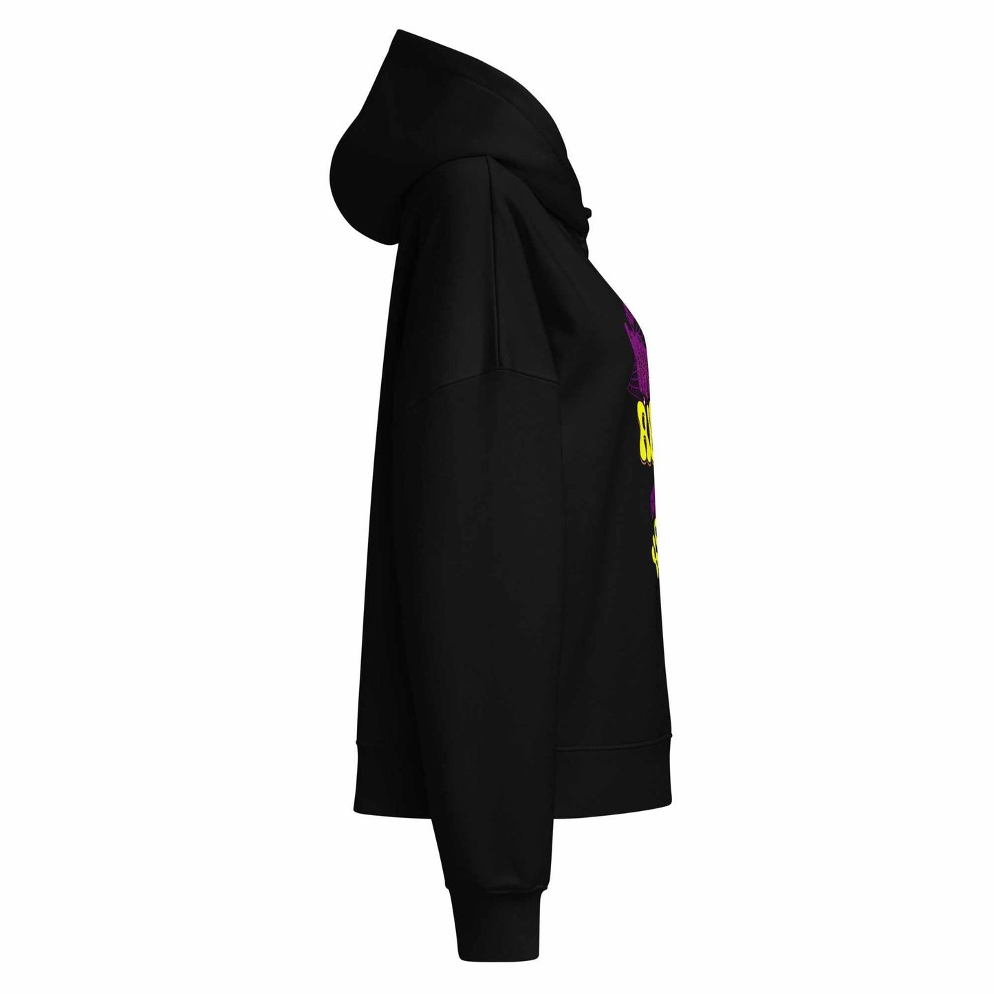 SOAURA Women’s organic mid-weight black hoodie with dropped shoulders and double-layered hood
