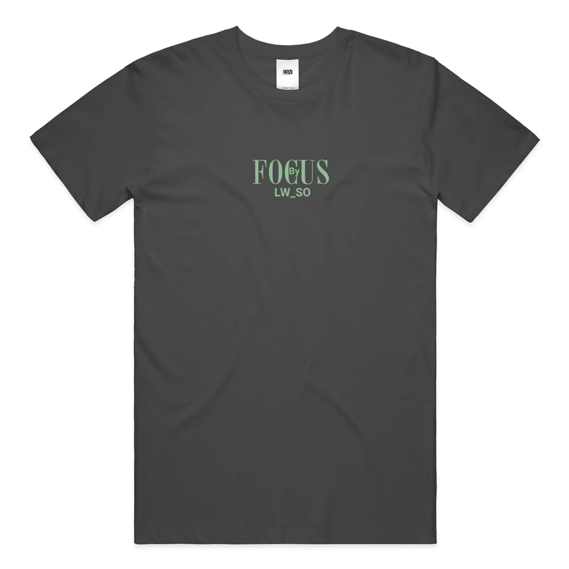 Focus by LWSO Epic T-Shirt unisex black soft cotton tee with green logo print