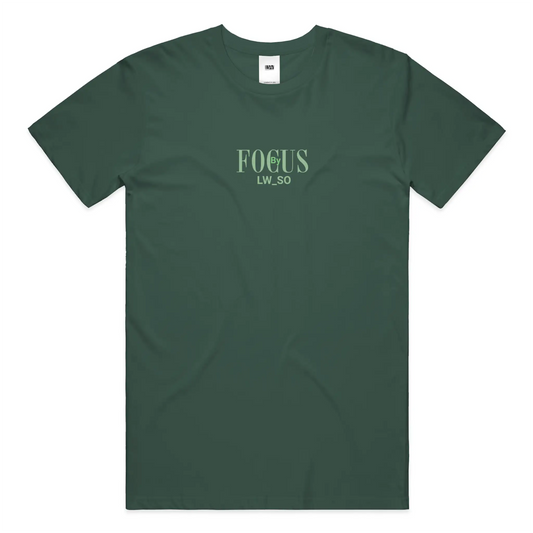 Dark green unisex Focus by LWSO Epic T-Shirt with sustainable USA cotton and comfortable rib collar design