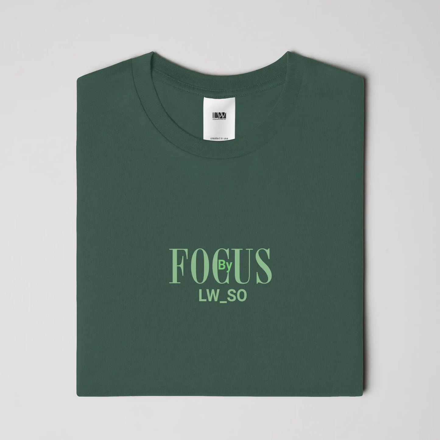 Focus by LWSO Epic T-Shirt in green with soft cotton fabric and modern fit for casual wear