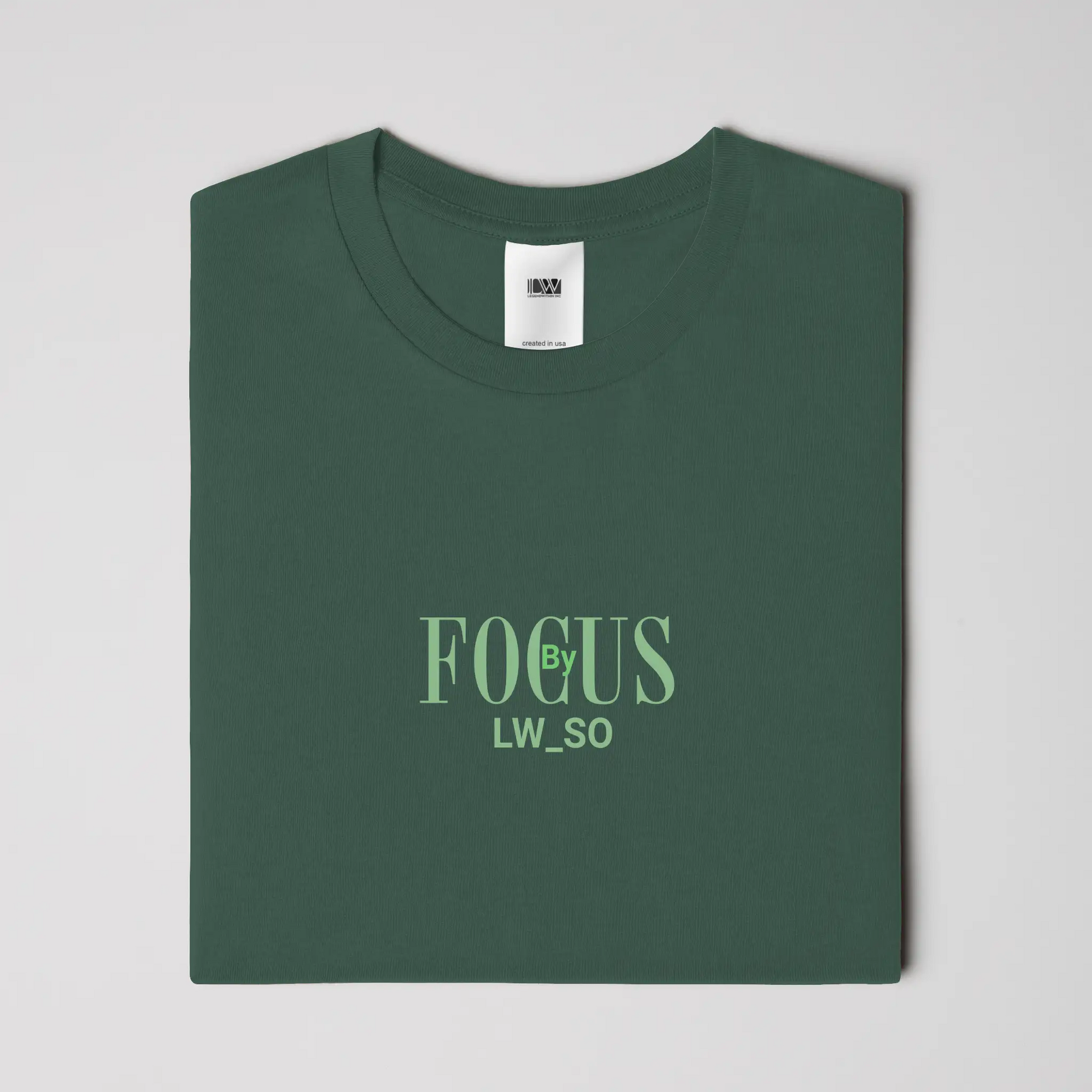 Focus by LWSO Epic T-Shirt in green with soft cotton fabric and modern fit for casual wear