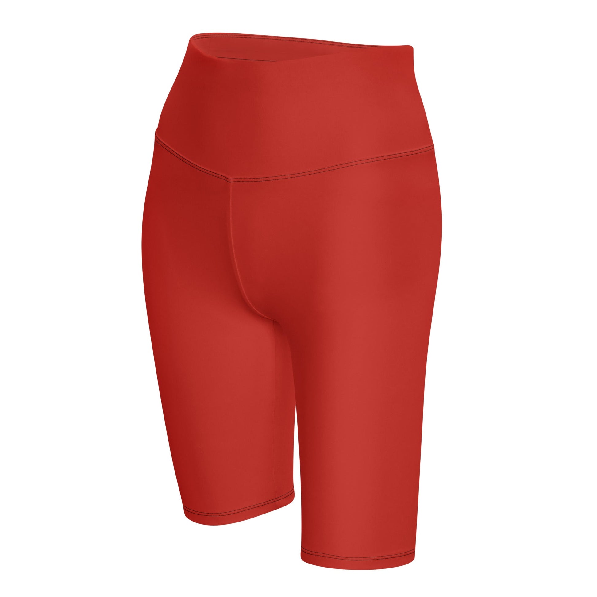 High-waisted biker shorts with butt-lifting cut and back pocket, made from recycled polyester and elastane, offering comfort and style for all body types.