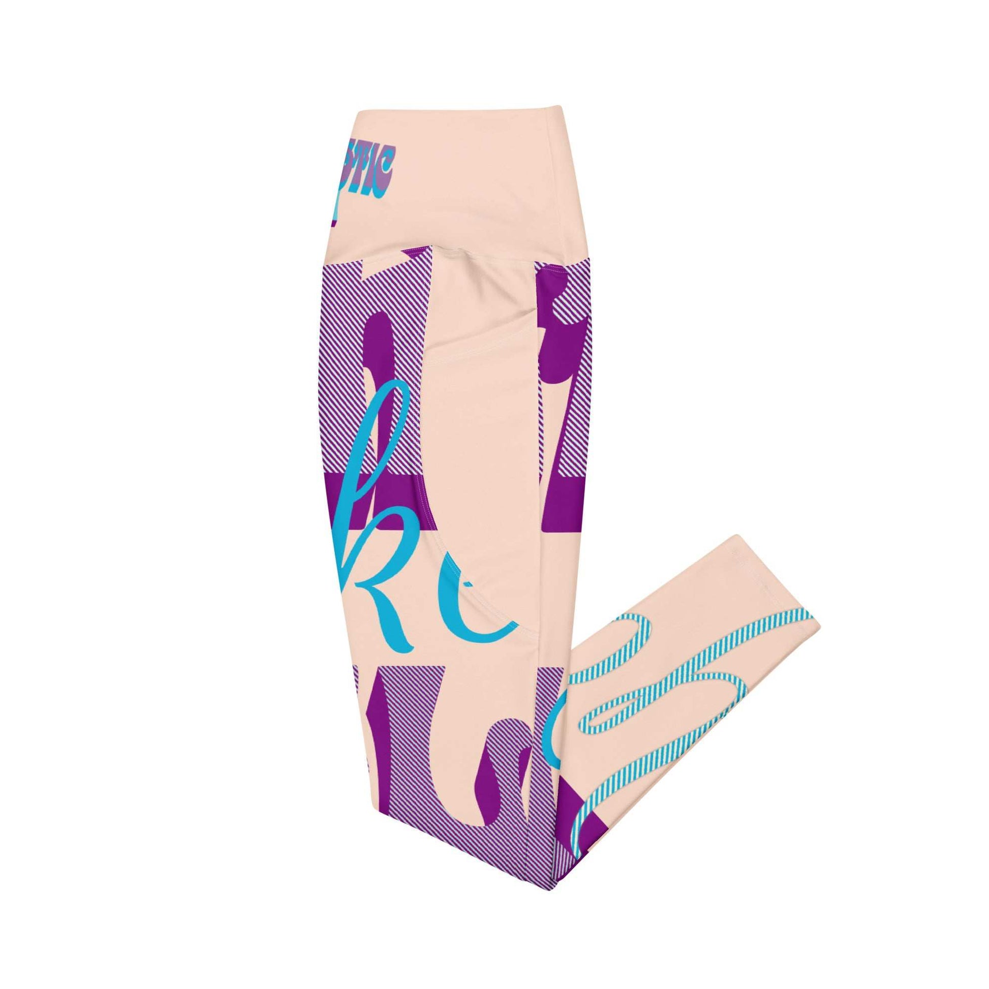 SoOptimisticAura Leggings high-waisted pocket leggings with purple and blue abstract design