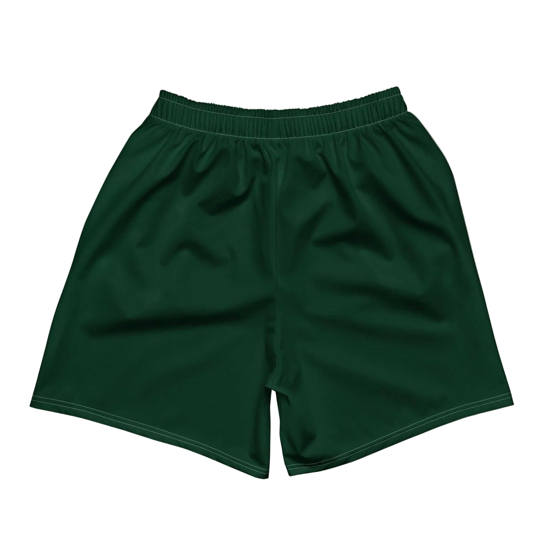 LegendWithin Athletic Long Shorts dark green breathable moisture-wicking sports shorts with elastic waistband and mesh pockets