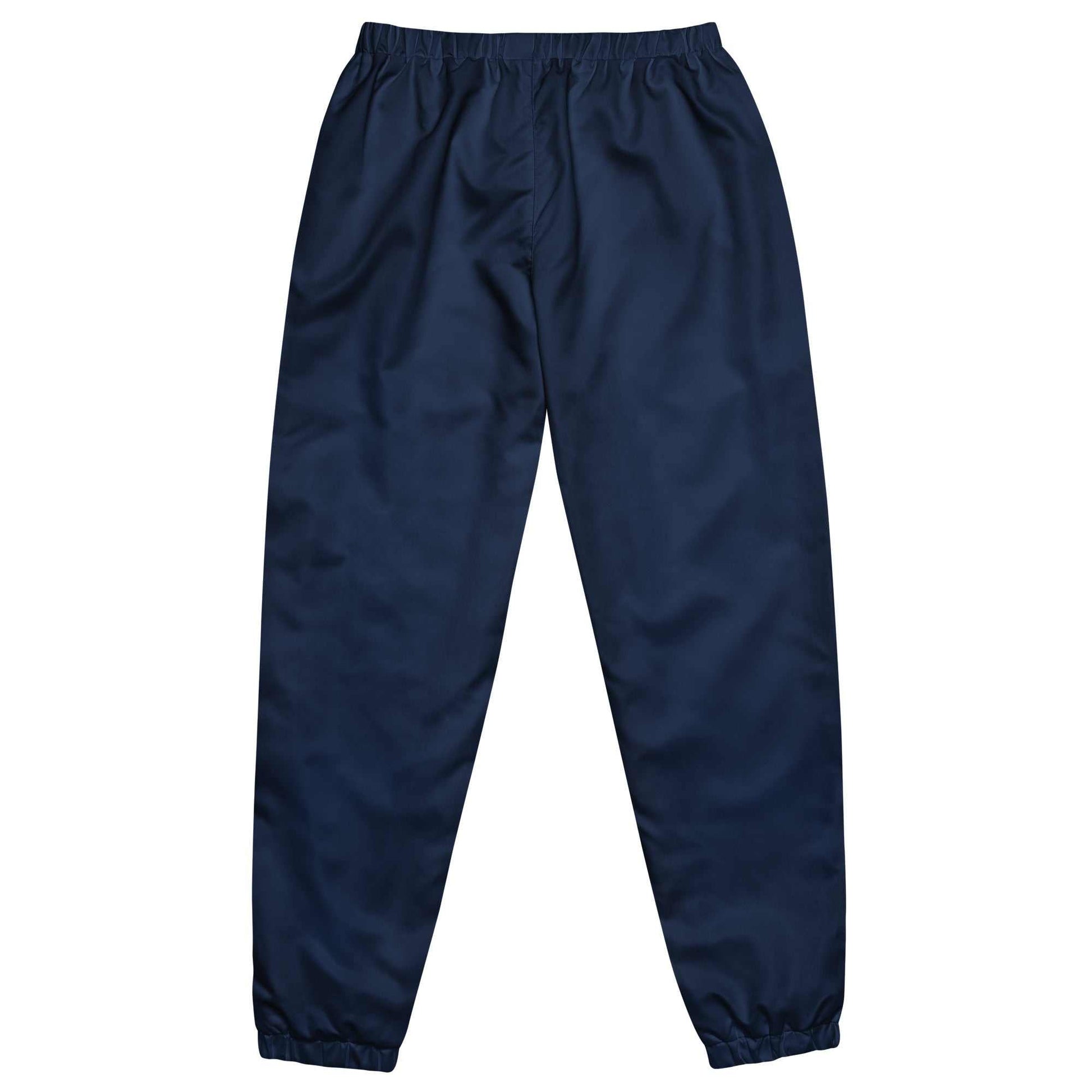 LegendWithin Track Pants navy blue lightweight water-resistant polyester with elastic waistband and ankle cuffs
