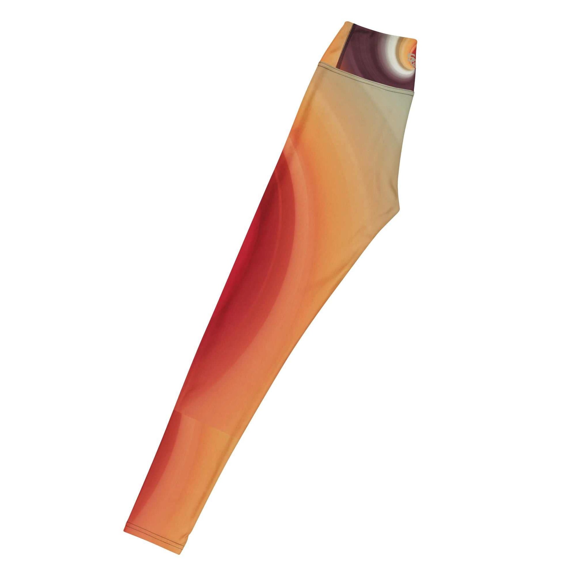SOAura Yoga Leggings with raised waistband and four-way stretch in sunset gradient colors