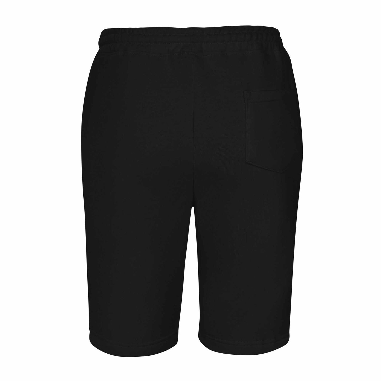 legendwithin Men's fleece shorts in black with elastic waistband, back pocket, and jersey-lined hand pockets for comfortable lounging