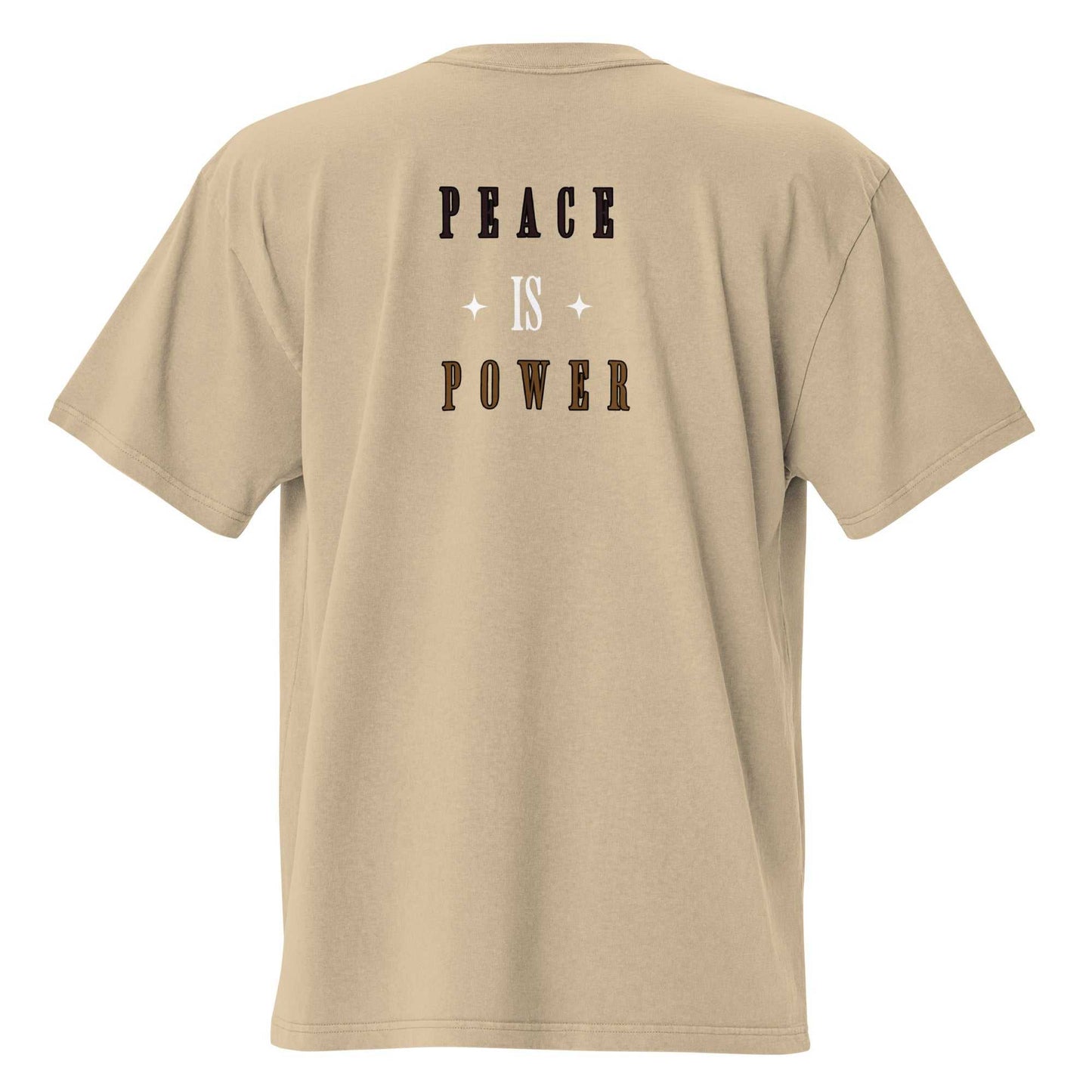 Peace Is Power oversized faded t-shirt with boxy fit and dropped shoulders