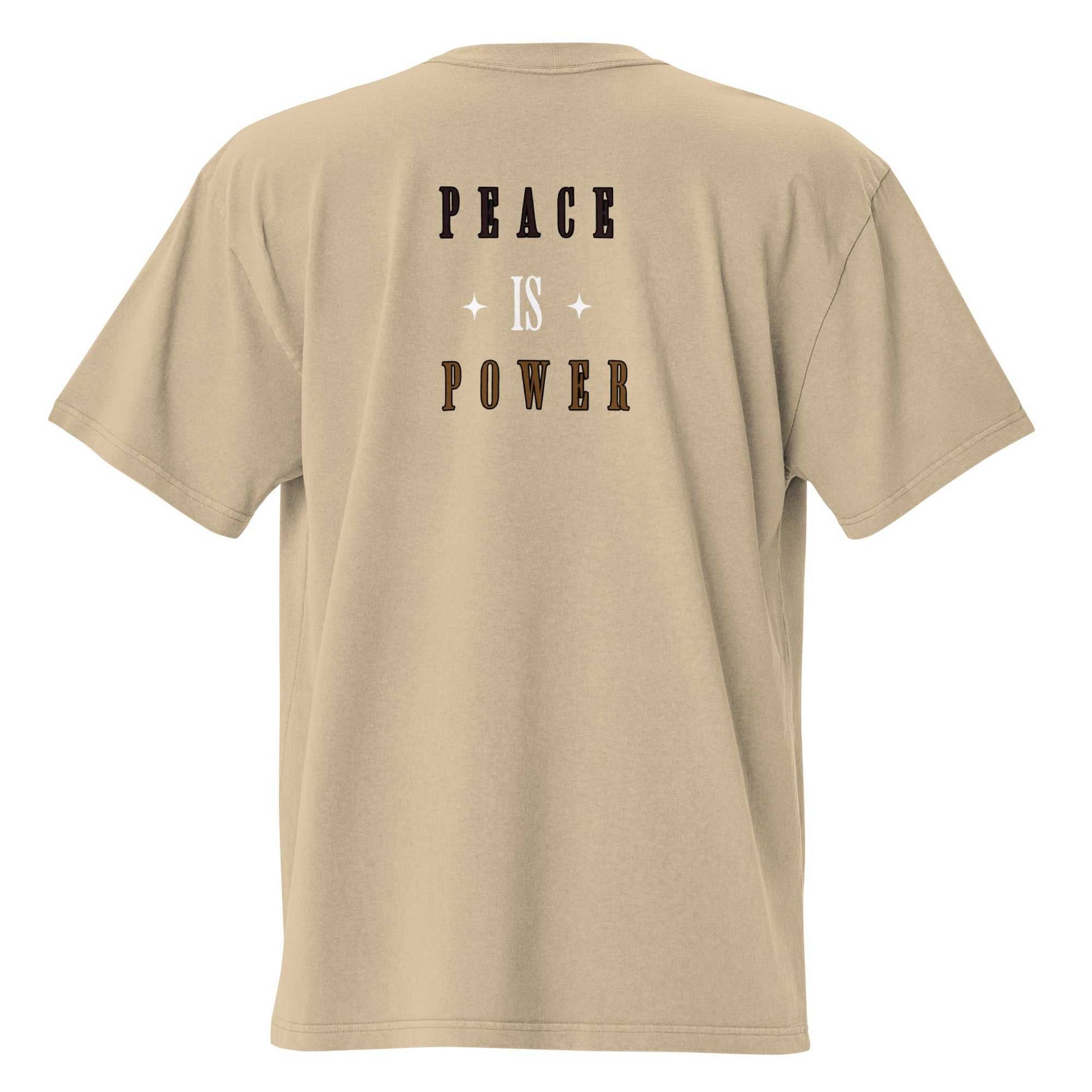 Peace Is Power oversized faded t-shirt with boxy fit and dropped shoulders