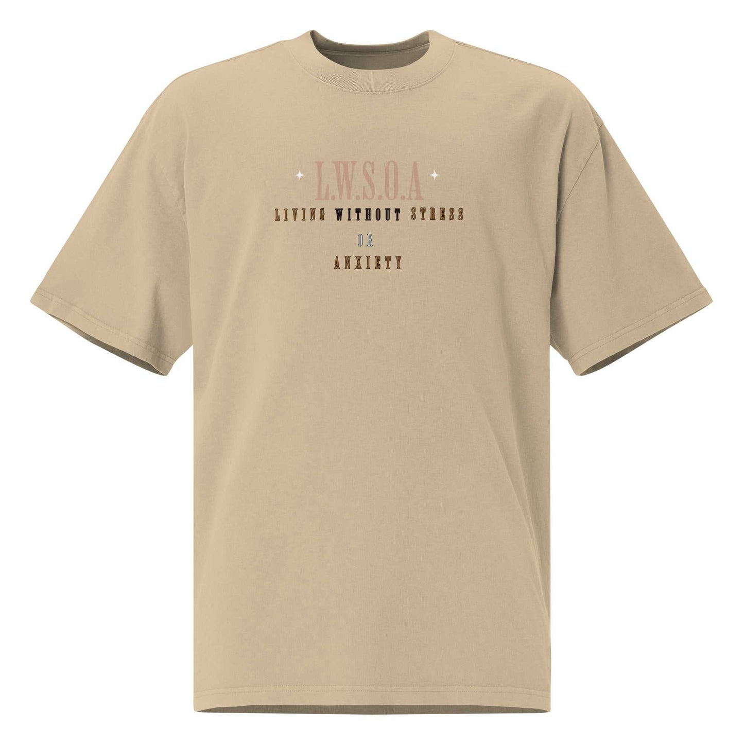 Oversized faded Peace Is Power t-shirt with dropped shoulders and wide neck ribbing in carded cotton