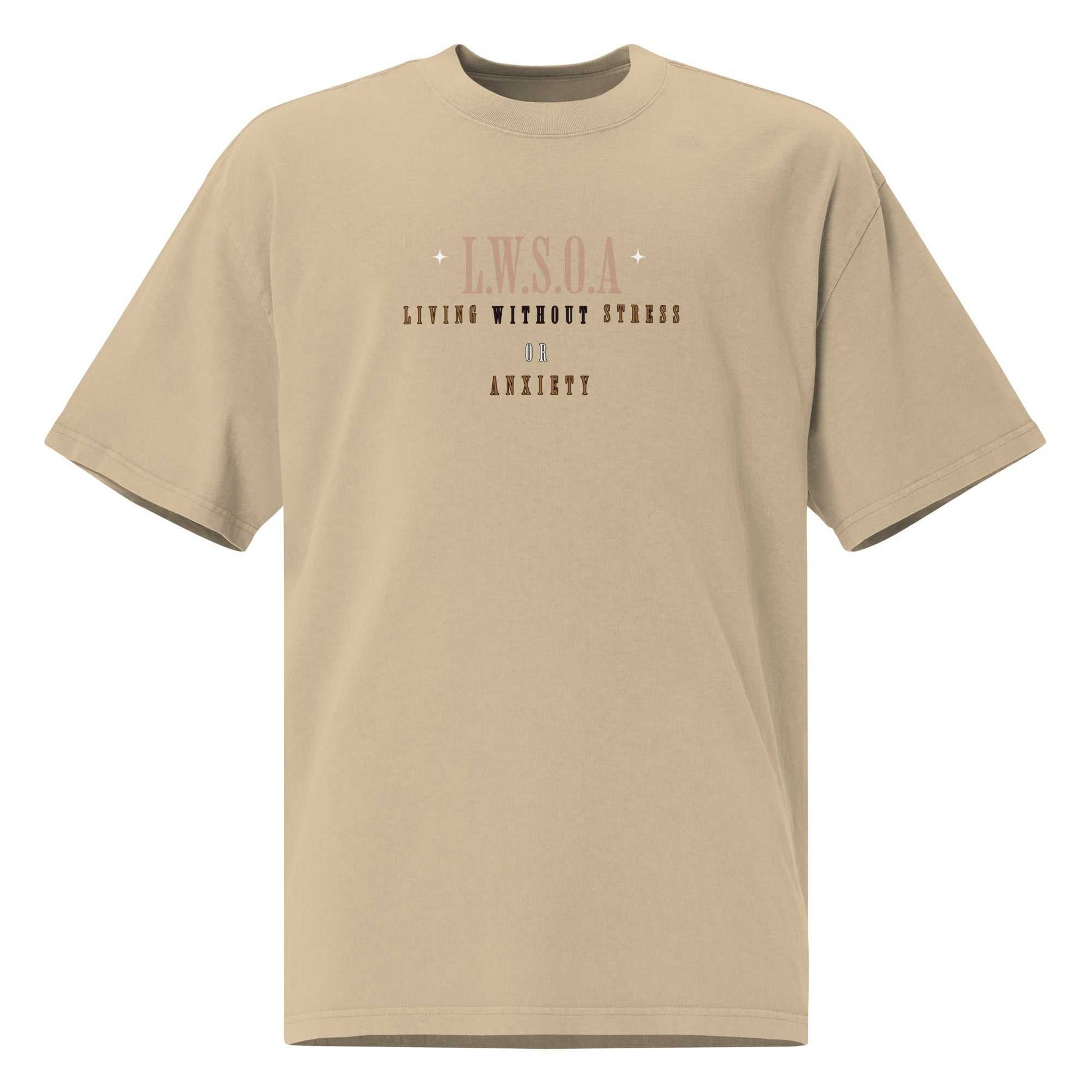 Oversized faded Peace Is Power t-shirt with dropped shoulders and wide neck ribbing in carded cotton