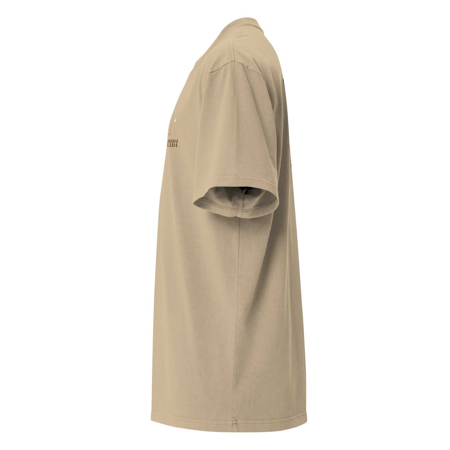 Oversized faded Peace Is Power t-shirt with dropped shoulders and wide neck ribbing in cotton