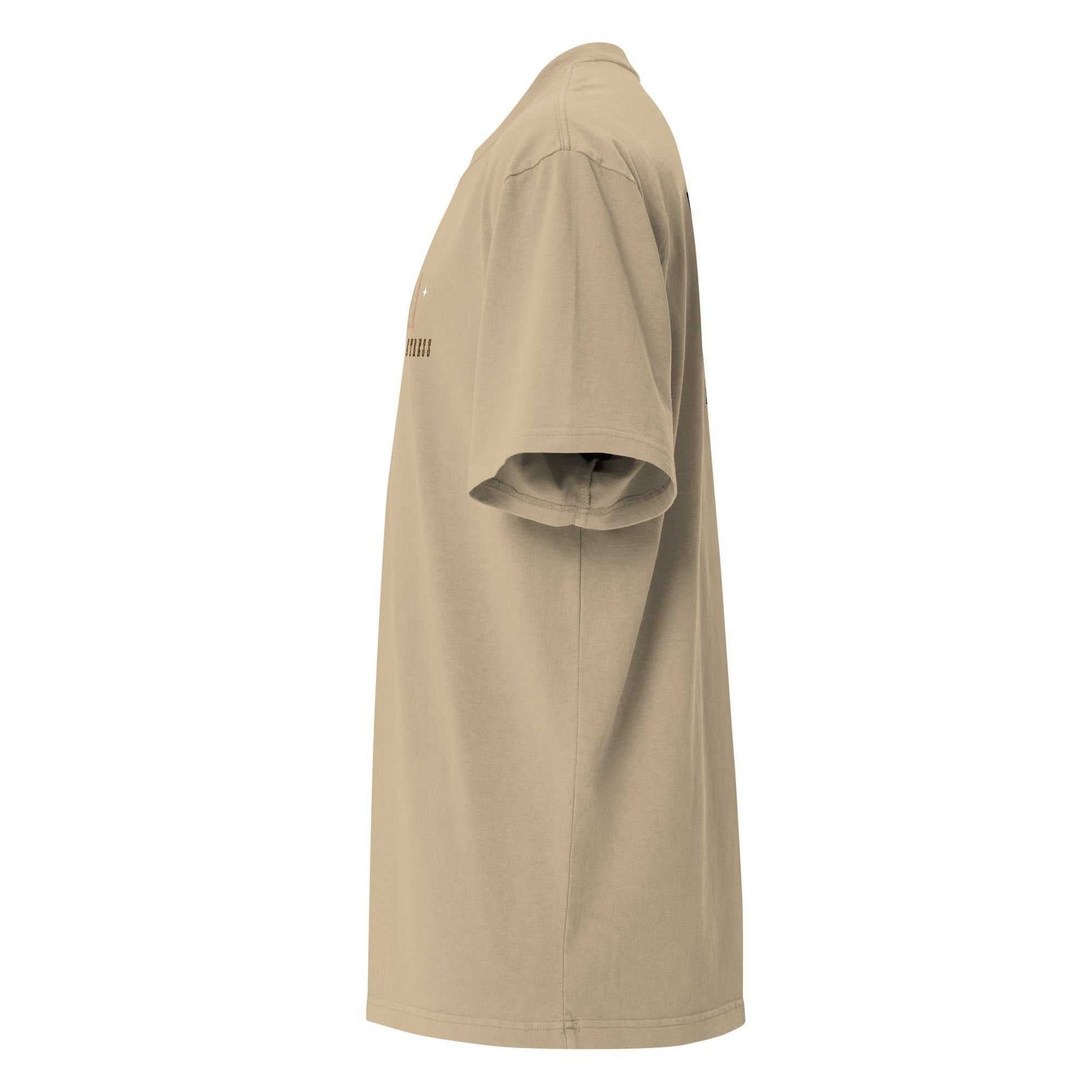 Oversized faded Peace Is Power t-shirt with dropped shoulders and wide neck ribbing in cotton