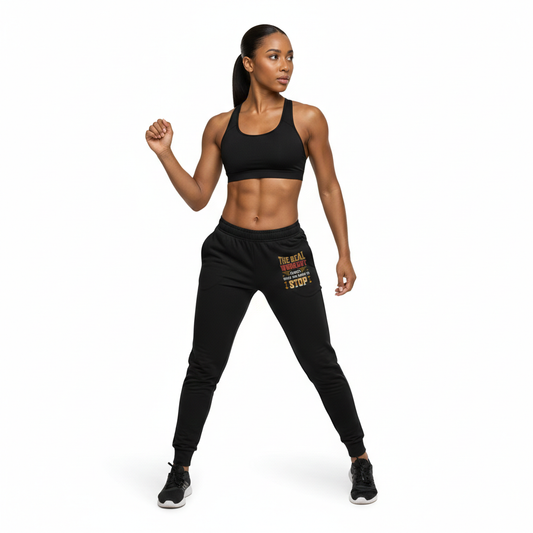SoOptimistic women's joggers in vibrant print with slim fit and elastic waistband