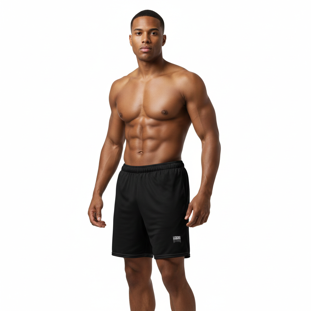 LegendWithin Mesh Shorts made of 100% recycled polyester with two-way stretch and UPF50+ protection for unisex comfort and flexibility