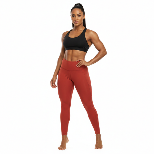 SoOptimisticAura Leggings high-waisted pocket leggings semi-compression tight fit with side pockets