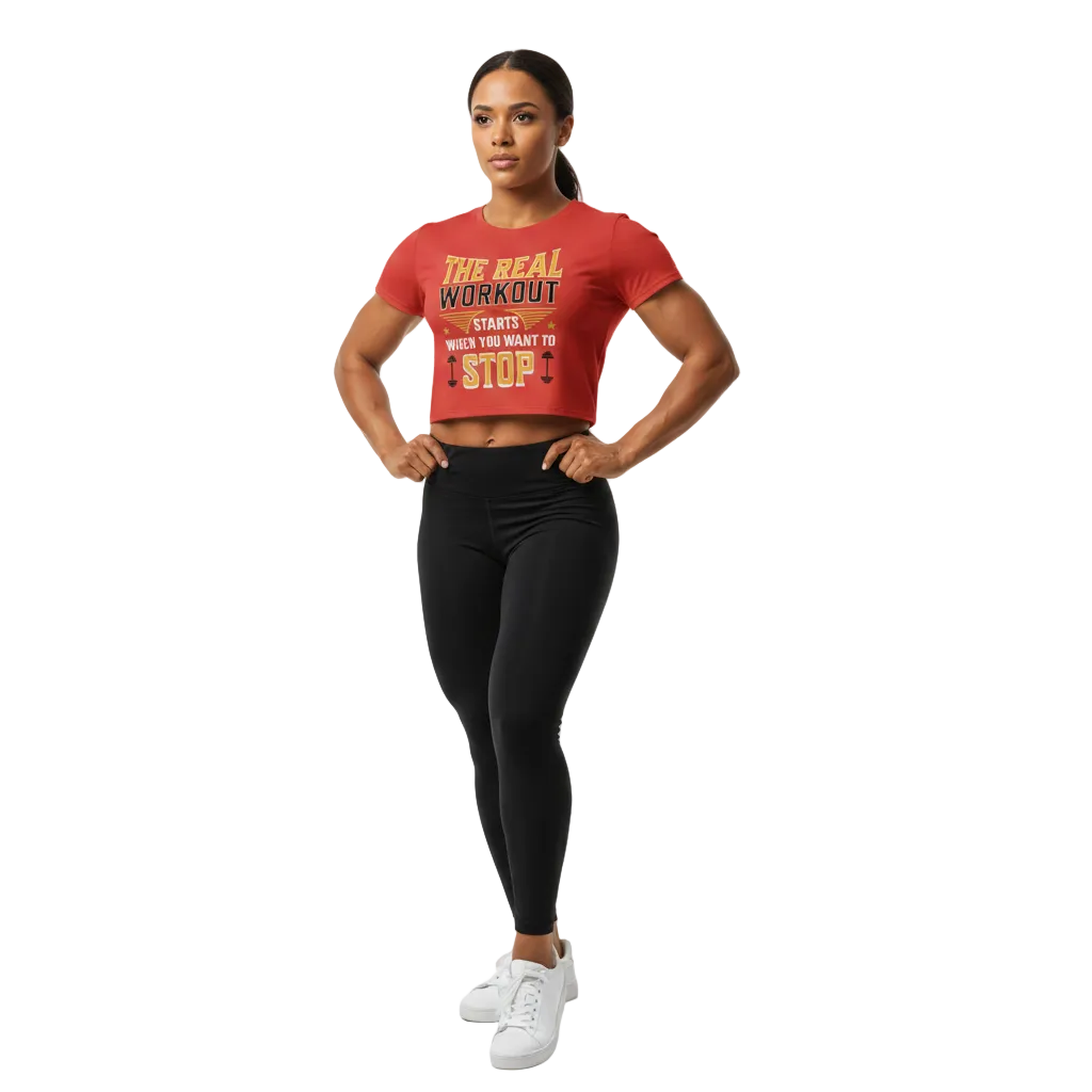 SoOptimisticAura Crop Tee with original all-over design, comfortable stretch fabric, and regular fit