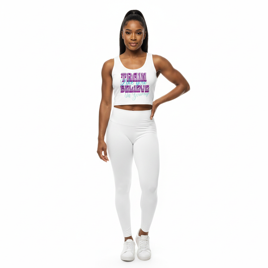SoOptimisticAura Crop Top body-hugging recycled polyester stretch fabric