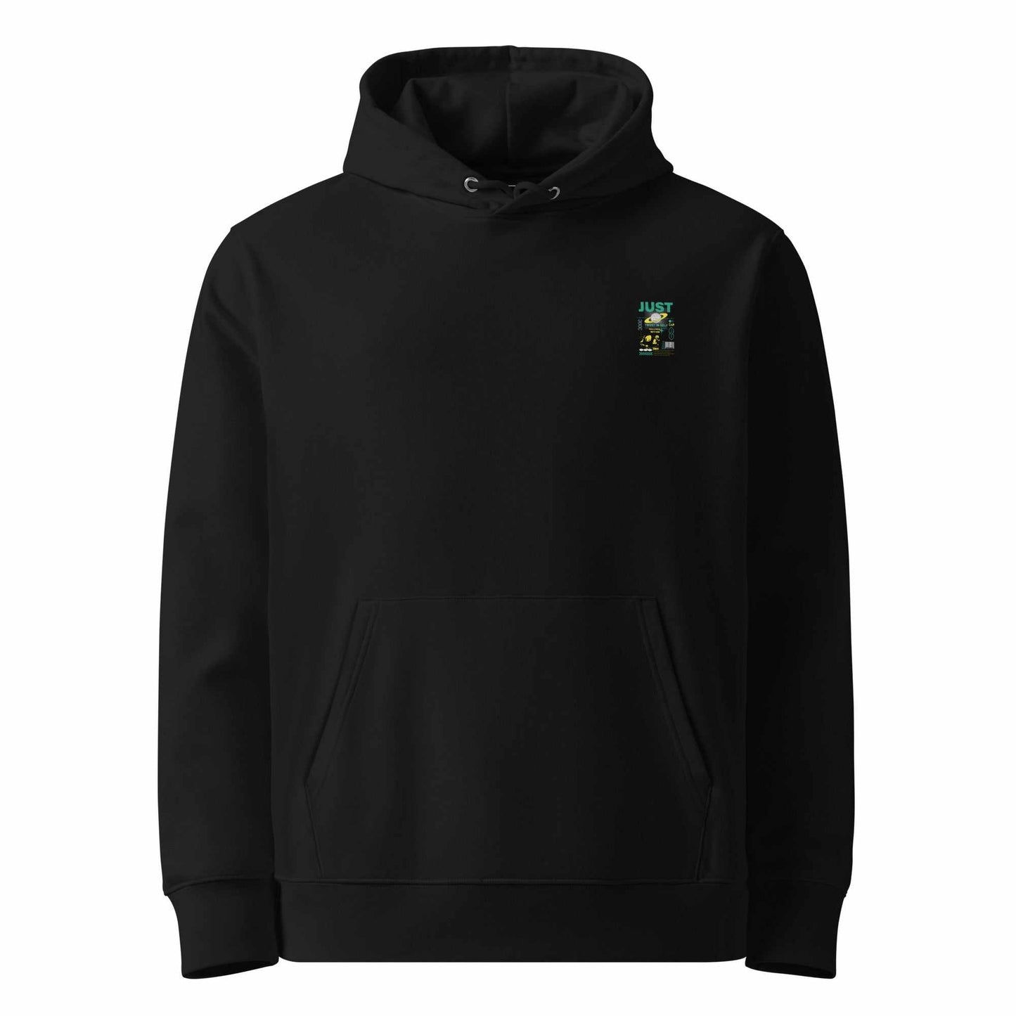 Black Legendwithin Trust Hoodie unisex eco-friendly organic cotton recycled polyester kangaroo pocket hoodie