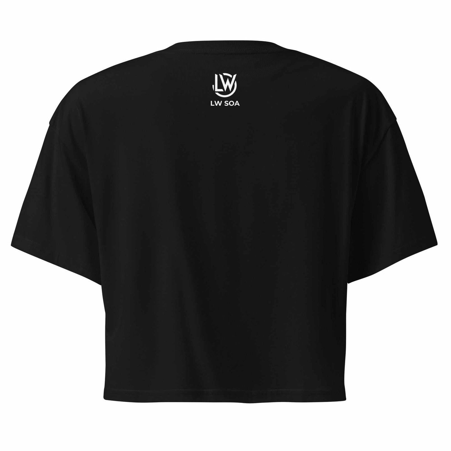 LW_SOA Women’s crop top in soft 100% combed cotton with relaxed fit and ribbed crew neck