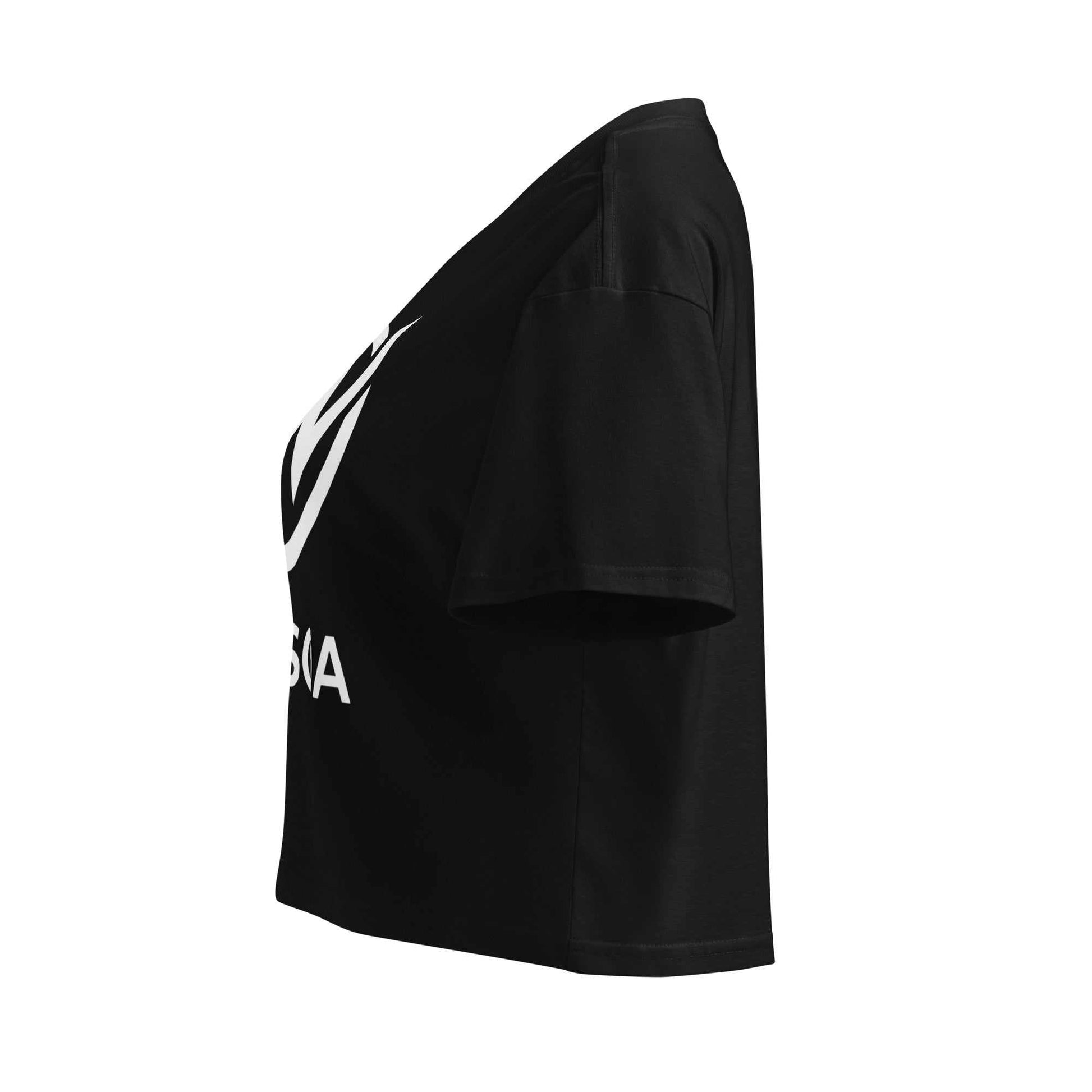 LW_SOA Women’s crop top in soft 100% combed cotton with relaxed fit and ribbed crew neck