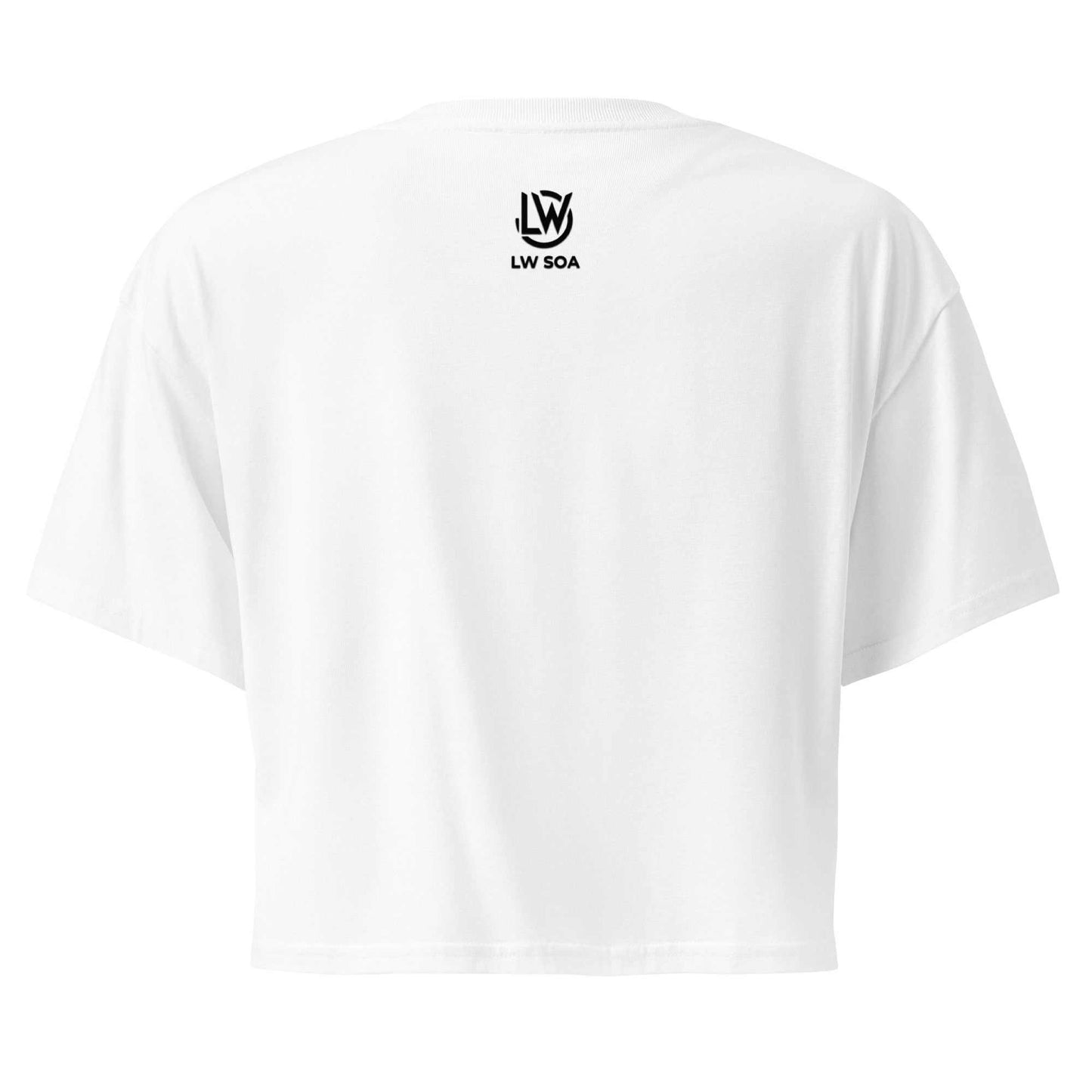 LW_SOA Women’s crop top in heather color with relaxed fit and dropped shoulders made of soft combed cotton