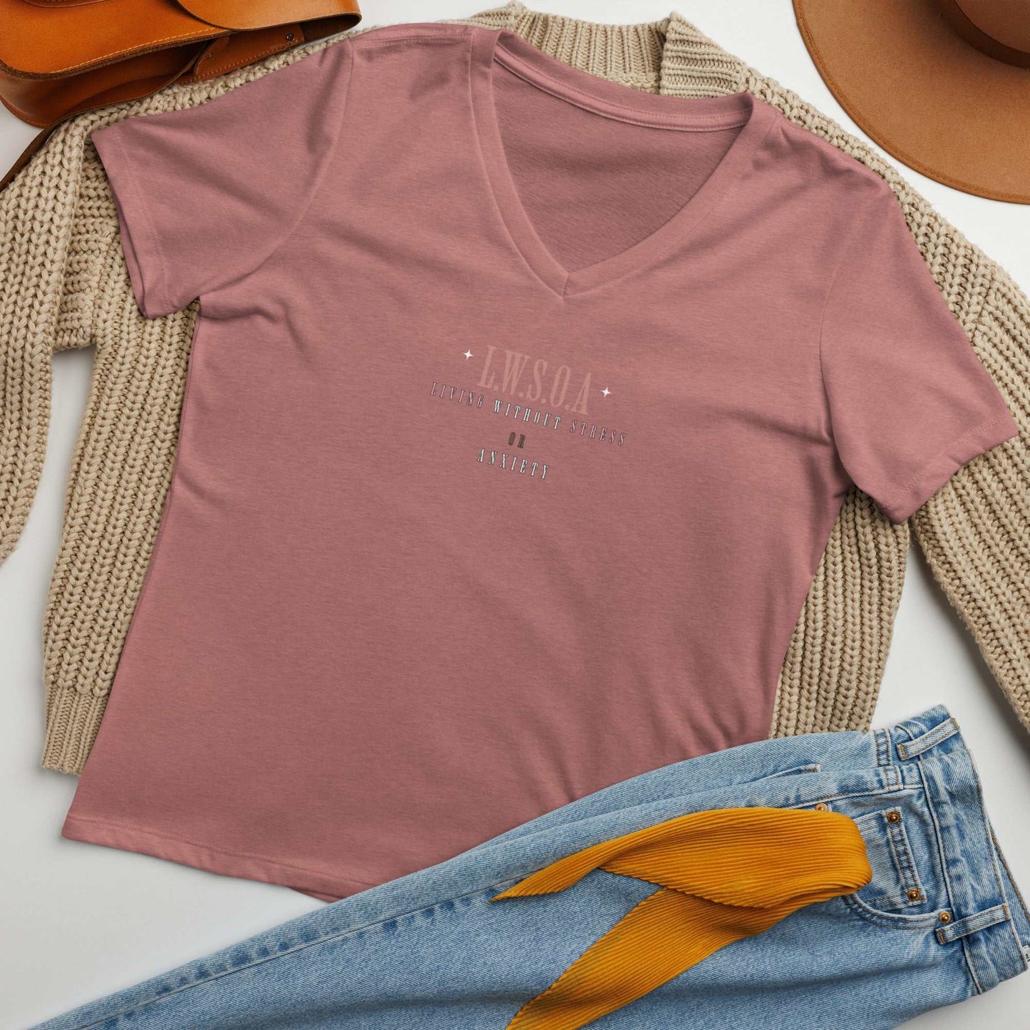 Women’s Peace Is Power relaxed V-neck t-shirt with soft fabric and heather colors