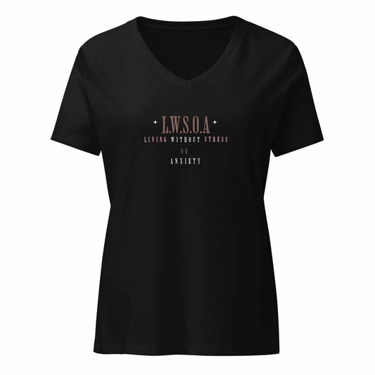 Women's Peace Is Power V-neck t-shirt in heather with soft fabric and relaxed fit